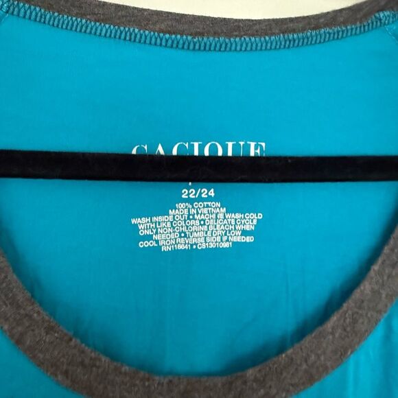 Cacique Women’s 22/24 Blue Leopard Sleep Gown Night Gown Pajama Plus Size - Picture 2 of 4